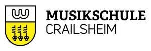 Wappen der Stadt Crailsheim und rechts daneben die Schrift: Musikschule Crailsheim