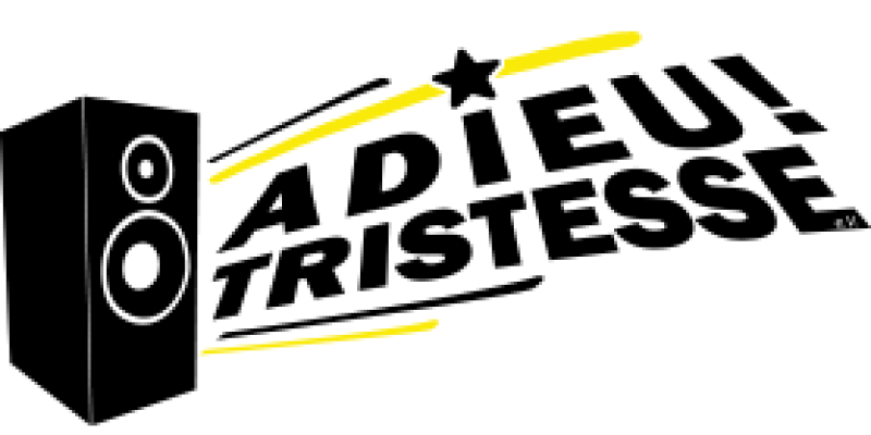 Logo Musikbox mit Schriftzug Adieu Tristesse rechts daneben